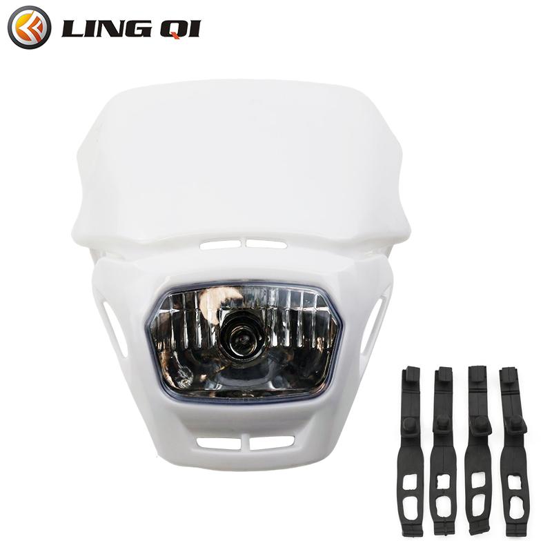 LINGQI RACING Светодиодная фара для питбайка, кроссового мотоцикла 12В, универсальная фара для мотоциклов белый