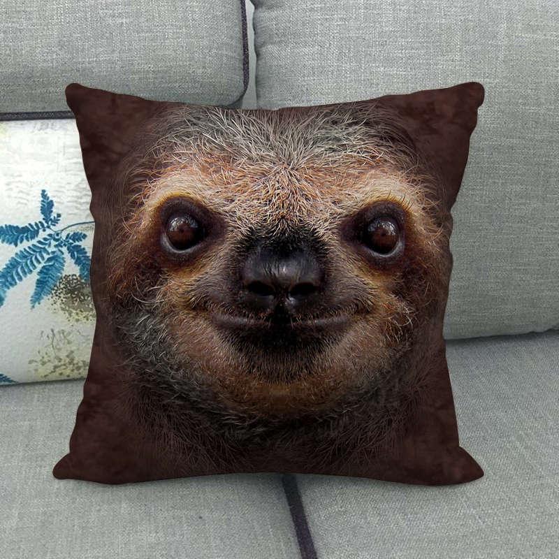 936 Linen Pillowcase with Animal Head Design