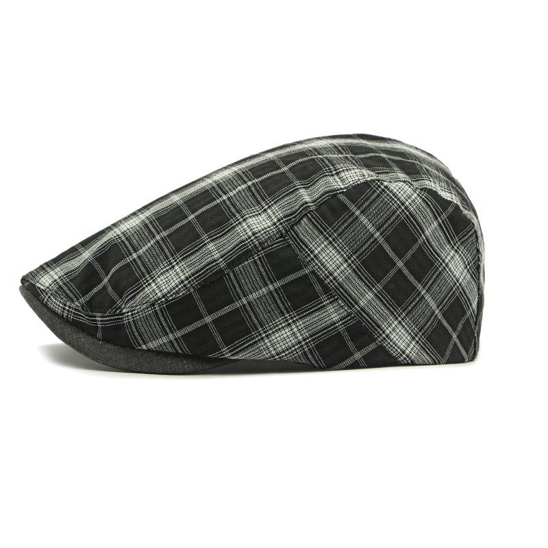 Plaid Hat Women's Beret Men's British Retro Progressive Cap Peaked Cap