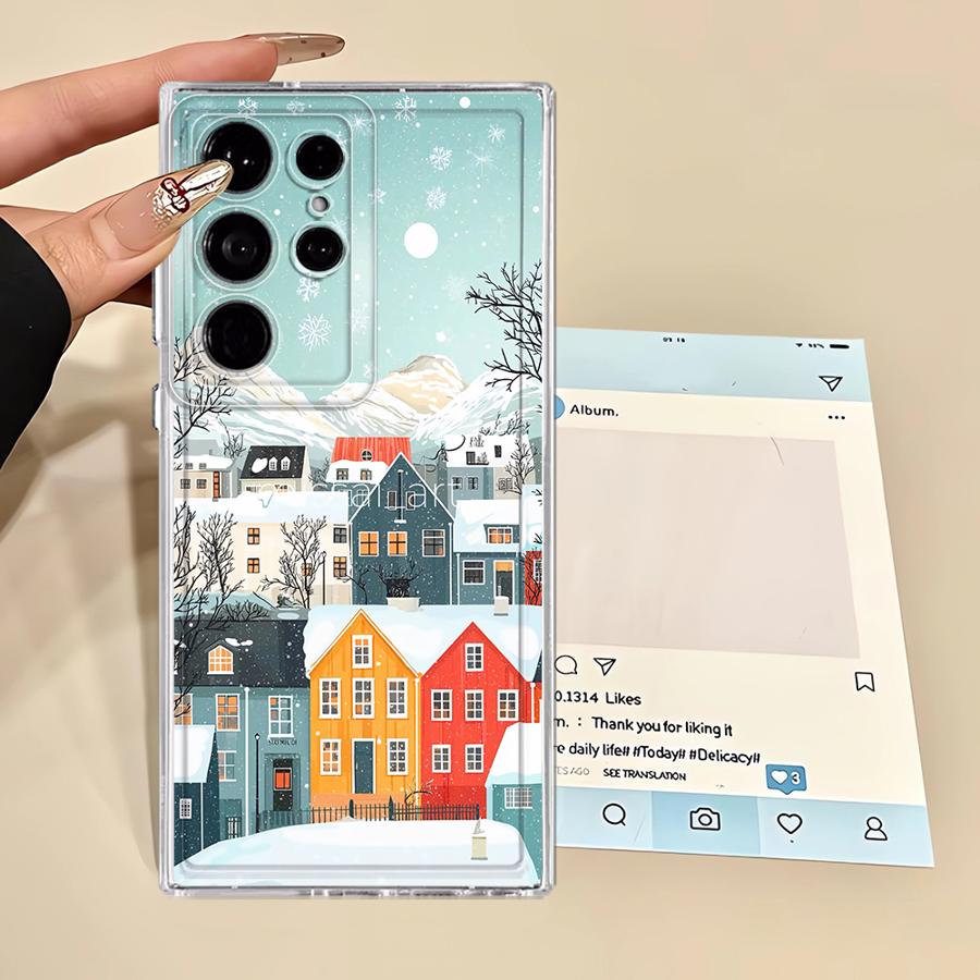 

Phone Cover Case for Samsung Galaxy S21 S26 S23 Ultra S25 Edge S24 S22 FE Note 20 Ultra 10 S20 Plus Winter Snow Christmas Santa Galaxy S23 Ultra