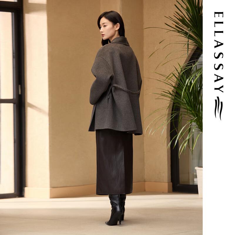 ELLASSAY Elegant Simple Mid-length Woolen Coat