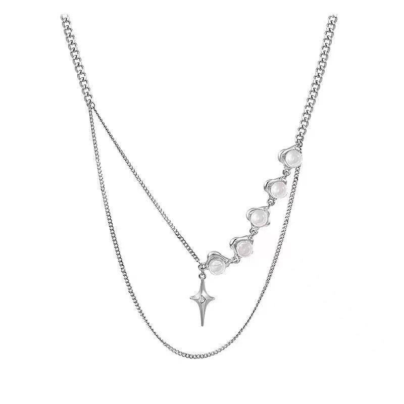 

Necklace women stacked wearing accessories chain jewelry chain trendy cool spice girl sweet cool wind titanium steel does not