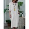 BITCED Fashion Summer Spring Solid Color Print 1/2 Sleeves  V-Neck Casual Dresses