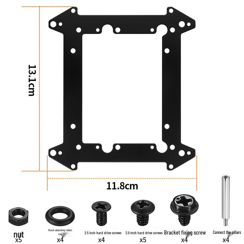 

Stackable Desktop Hard Drive Bracket with 2.5 & 3.5 Bays, 12 Fan Support & Graphics Card Hanger