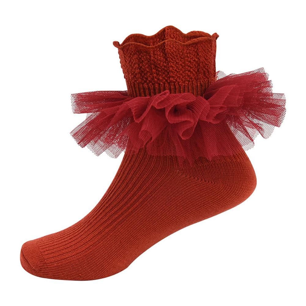 

Girls Lace Stockings Solid Color Thin Breathable Children s Mid Tube Socks Baby Cute Princess Socks