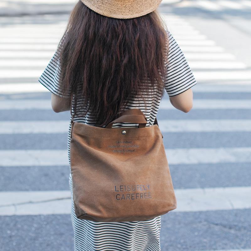 Fashion Versatile Letter Printed Canvas Men's and Women's Handbags New Casual Commuter Shoulder Crossbody Bag