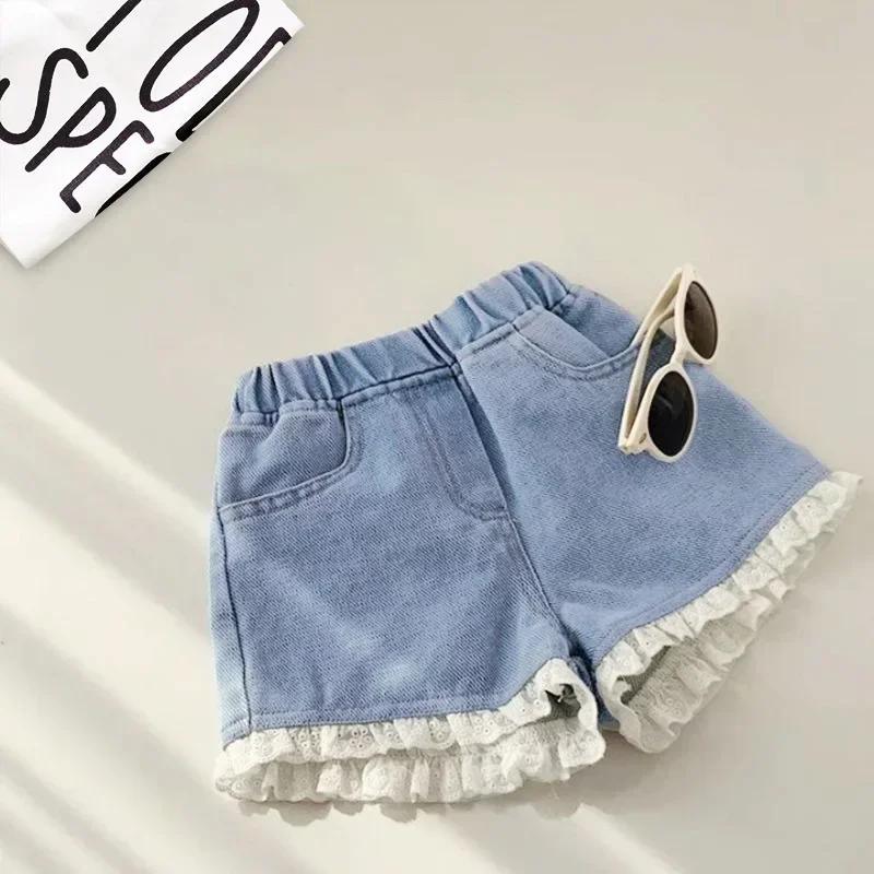 Trendy Baby Girls Denim Shorts Korean Style Thin Comfortable Summer Outfits 100cm
