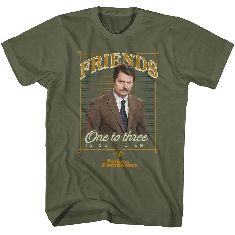 Parks And Recreation One To Three Is Sufficient Military Green TV Shirt XXL