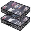Shoes Storage Box with Zipper and Handle Foldable Reusable D57B