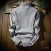 Men's White Turtleneck Sweater Pullover