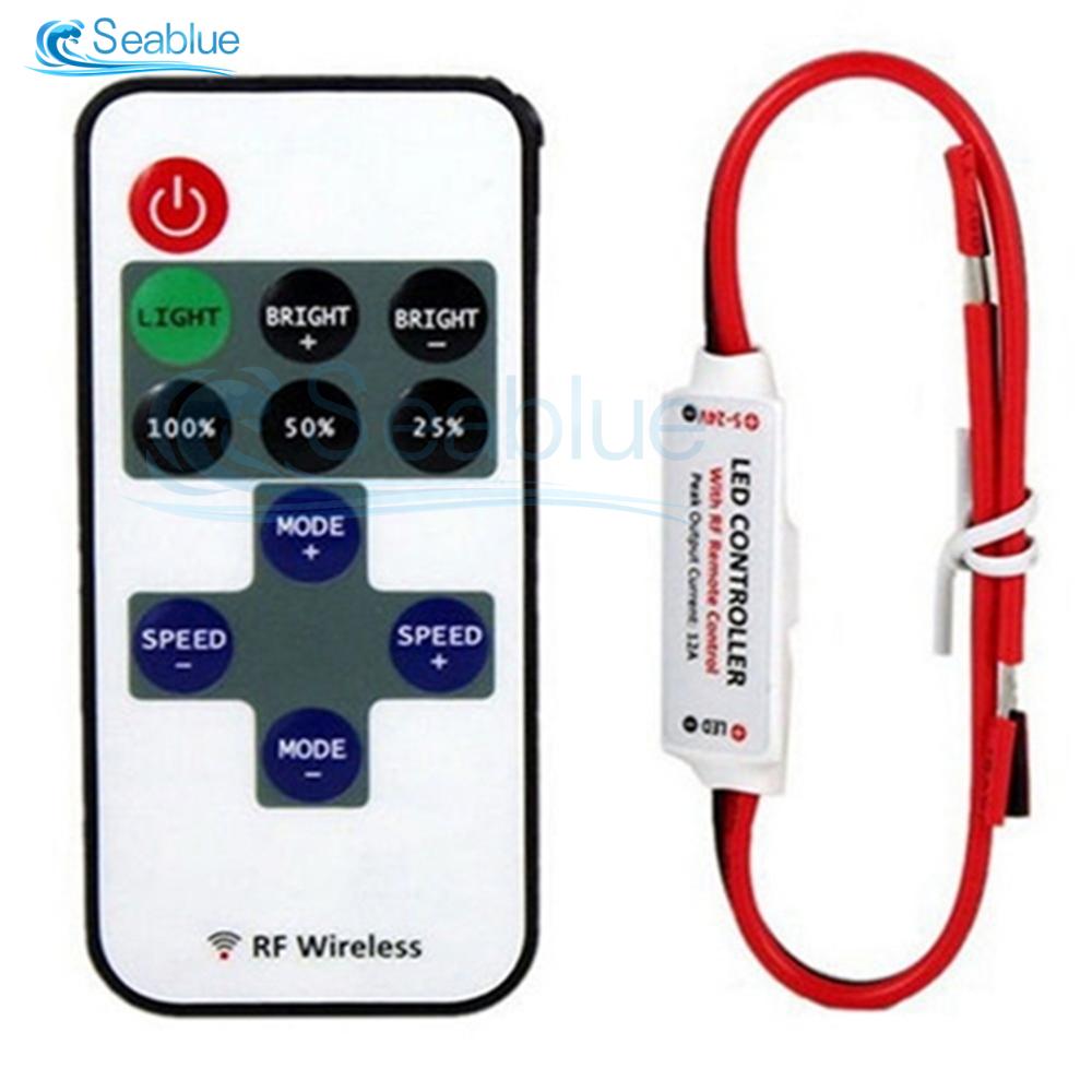 

DC5V 12V 24V RF Wireless LED 3/9/11Key Remote Control Controller LED Dimming Controller for LED Light Bar Brightness Adjustment
