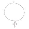 Hollow Cross Necklace Retro Fashion Light Luxury Niche Diamond Accessories Temperament Versatile Collarbone Chain