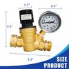 Hourleey RV Water Pressure Regulator, Adjustable Handle Brass Water Pressure Regulator, Water Pressure Reducer with Gauge and Inlet Screened Filter