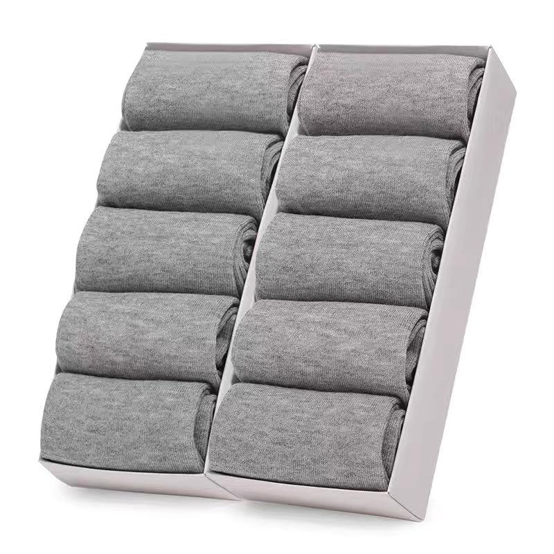 

10 пар/Мужские деловые хлопковые носки однотонные носки для платья офисные мужские носки весна осень антибактериальные нескользящие удобные носки мужские EU38-44