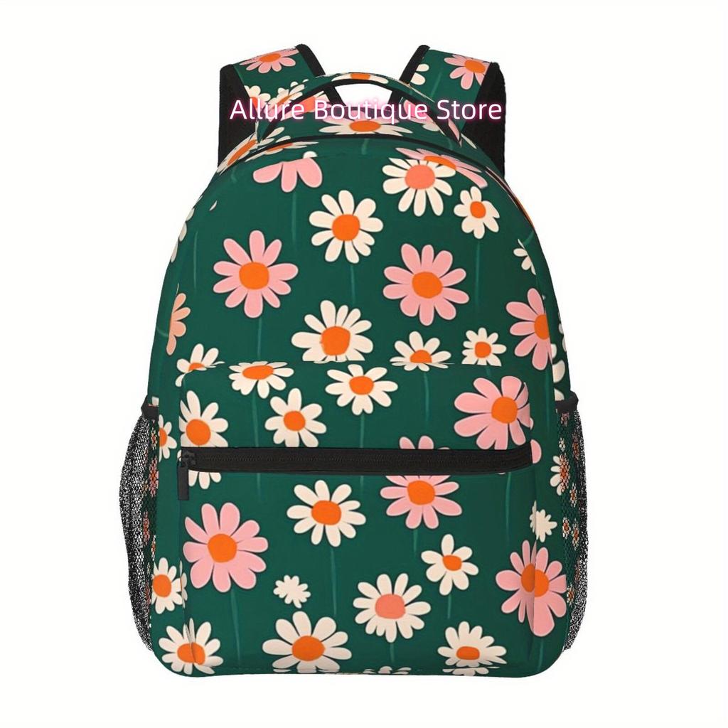 1pc Winter Foxes Daily Pack with Oversized Keeping & Comfortable Straps - Lightweight, Durable Polyester, 2D Flat Print Design, Pe