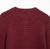 Women's Solid Color Long Sleeve Textured Knit Round Neck Single-breasted Cardigan Sweater