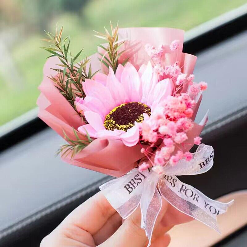 Car Fragrance Air Outlet Perfume Creative Eternal Dry Flower Bouquet Car Decoration Accessories Air Conditioning Fragrance