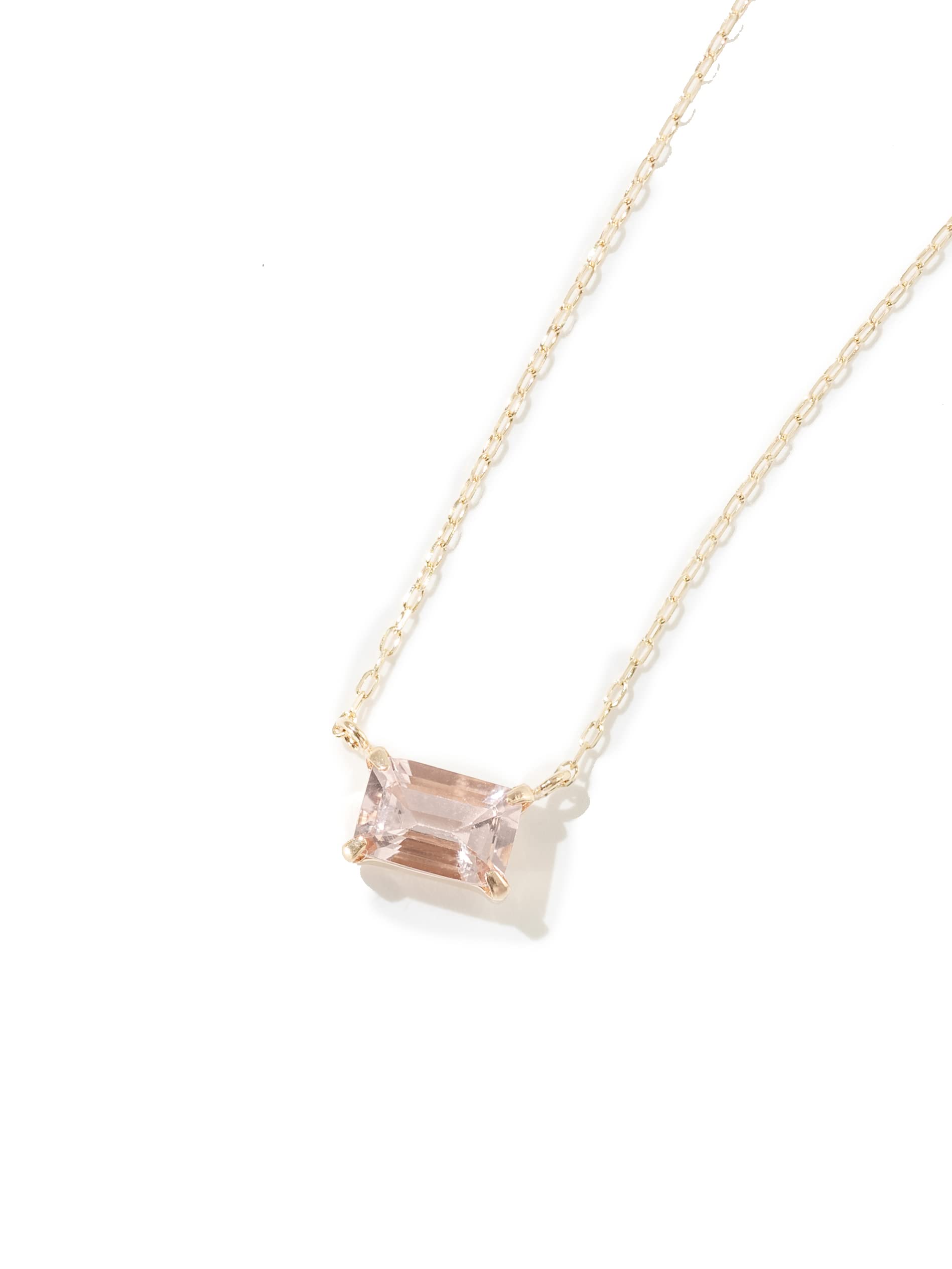 

K10 Yellow Gold Morganite Necklace L&CO 63-8174 білий