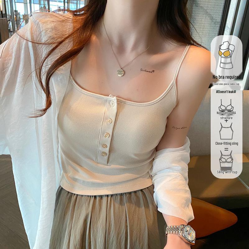 

Women s Padded Camisole Bra Vest - Summer Outerwear, Beautiful Back, One-Piece 2024 Top M