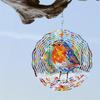 Vibrant 3D Metal Wind Chime - Hand-Painted Colorful Kinetic Bird Sculpture for Garden & Patio Decor (10-Inch) - Weather-Resistant Outdoor