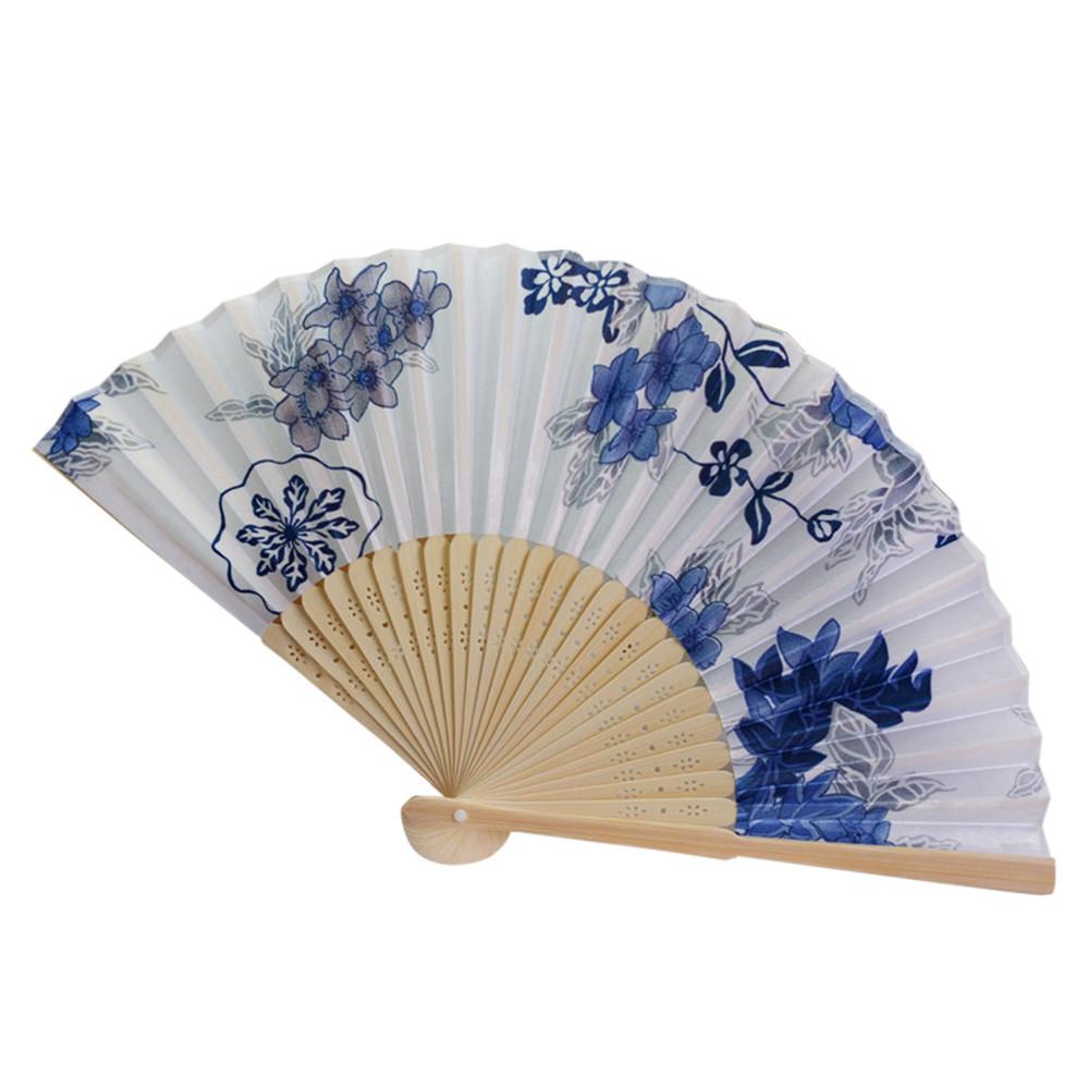 Bamboo Antique Folding Fan Chinese Style Fan Summer Female Dance Fan Portable Elegent Flower Hand Held Fan Home Decoration