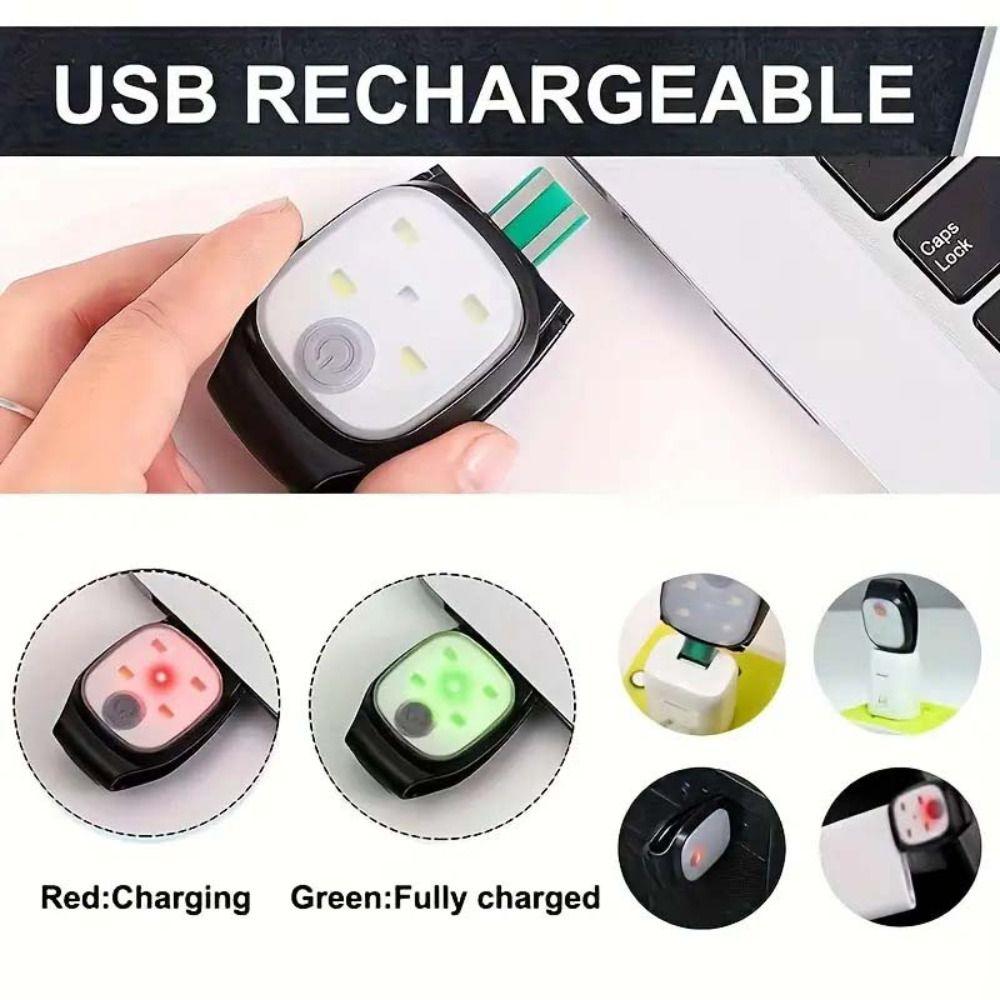 USB Rechargeable Clip On Lamp for Cap Aglimmer Running Lights Compact LED Clip Headlight  Jogging