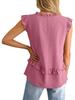 2026 Summer Women's Solid Color Ruffled V-Neck Vest Top