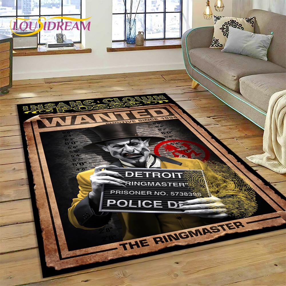 Insane Clown Posse Icp Juggalo Rap Metal Koberec Kobereček pro Ložnici Obývací Pokoj Domácí Dekorace Pohovky,Děti Velký Dekor Podlahová Rohož
