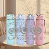 1 Stück Klassische Motorrad 750ml Sport-Wasserflasche auslaufsicherer Deckel mit Strohhalm Outdoor Büro Zuhause