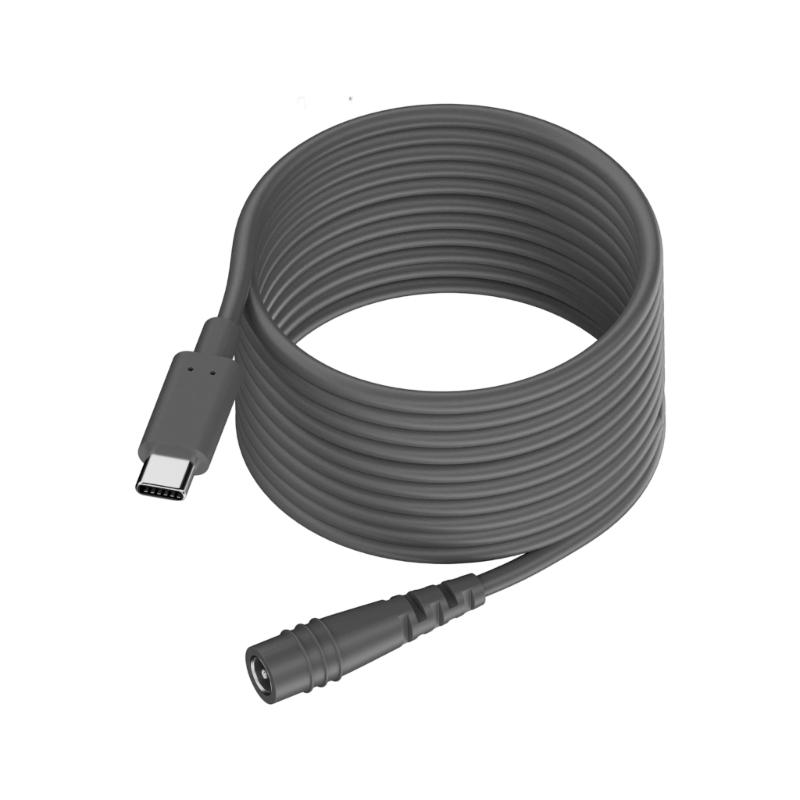50cm-10m USB C Male To Mini DC5.5x2.1mm Female Waterproof Charging Cable for Outdoor Easy To Install Extension Cord