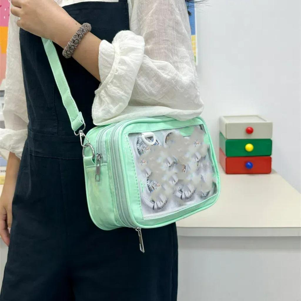 College Style High Aesthetic Transparent ulzzang Ita Bag Cute Girl Large Capacity Shoulder Bag Street Trend Y2K Crossbody Bag