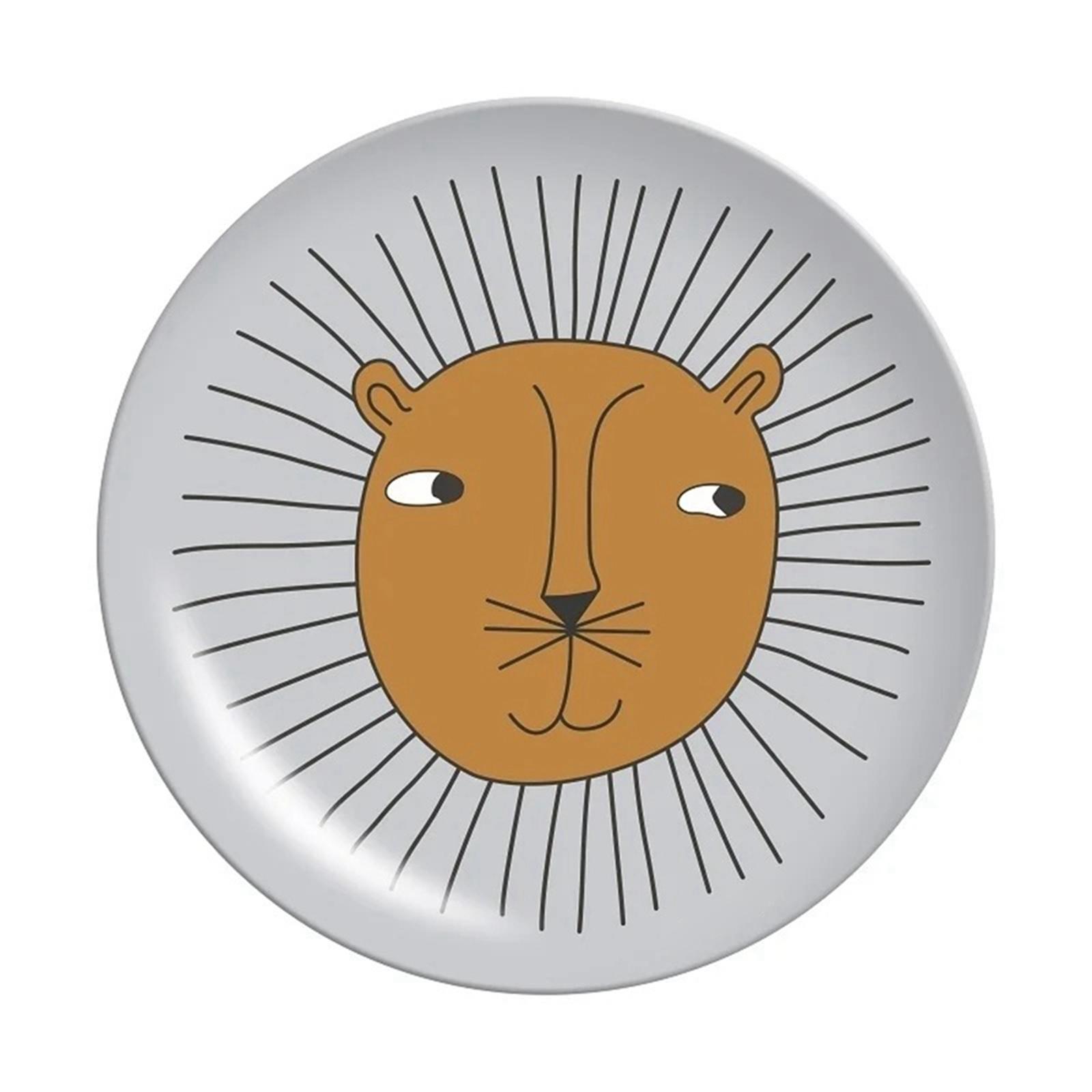 

Тарелки из бамбукового волокна, милые обеденные тарелки с мультяшным рисунком животных, детская посуда