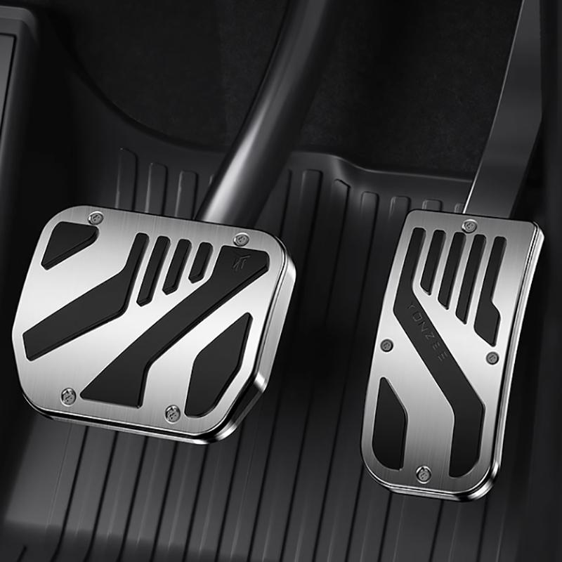 Neu Tesla Modell 3 Y 2021-2024 Fußpedale Abdeckung Zubehör Auto Pedal Abdeckung Rutschfeste Aluminium Legierung