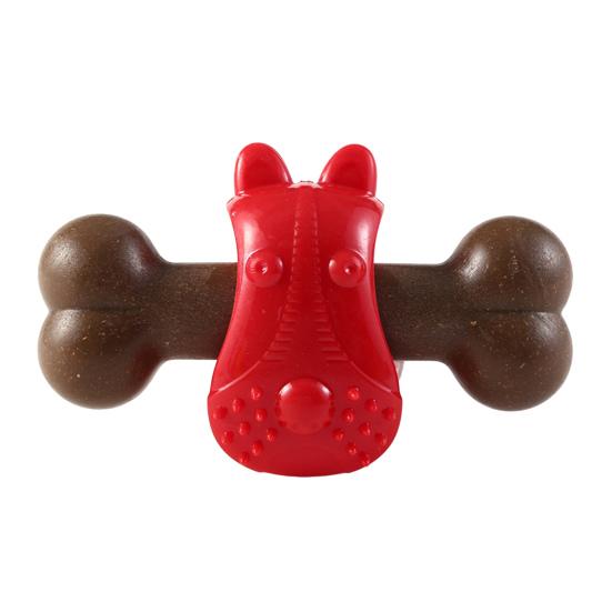 

Игрушка Прочная костяная форма, игрушка для корма для домашних животных, защита от утечки, безопасный материал TPR, игрушка для прорезывания зубов для собак, домашнее животное красный