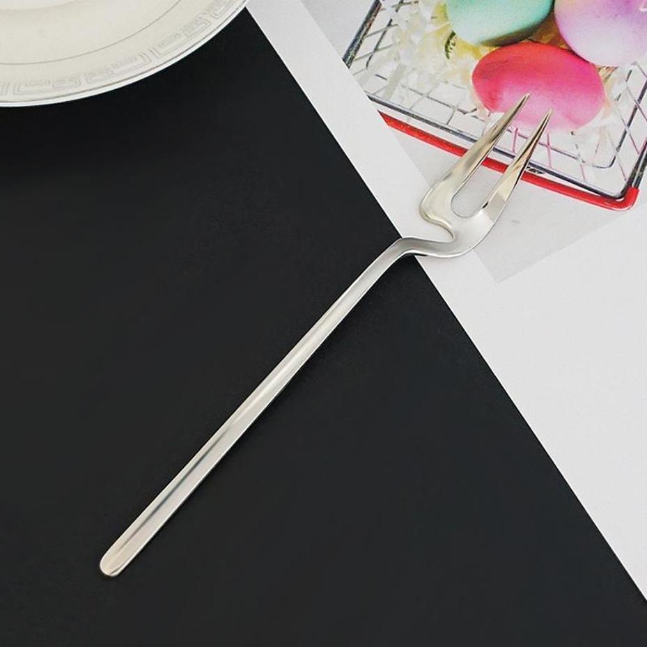 1 Pcs New Stainless Steel Fruit Dessert Forks Set Reusable Cake Salad Tableware Home Party Banquet Seafood Dinner Supplies