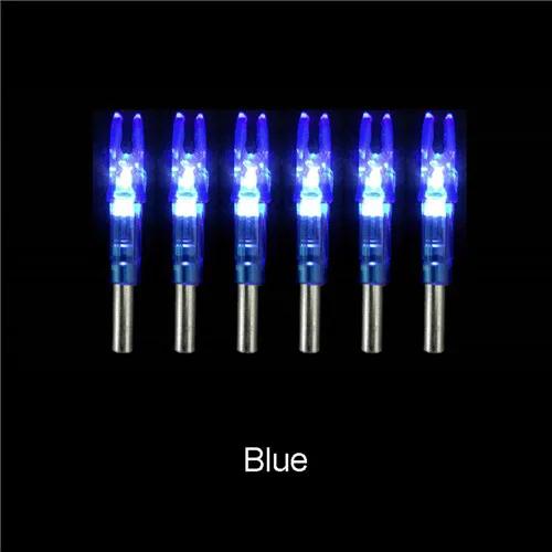 

6 шт. Стрільба для полювання. Світловий підсвічений складний лук зі світлодіодним підсвічуванням. Стріла, що світиться. Хвіст, хвіст, що підходить для стріли 6,2 мм. синій