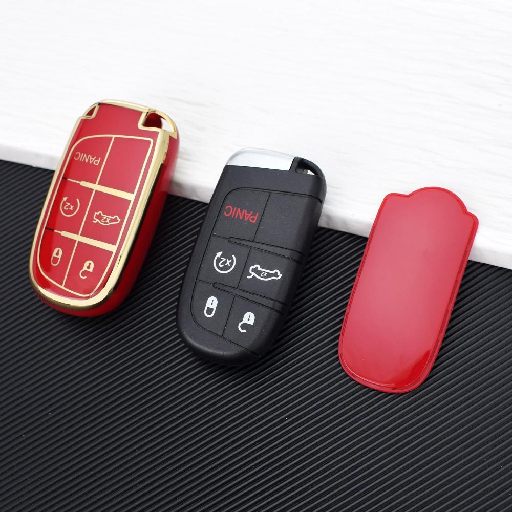 5 Buttons TPU Car Smart Key Case Cover For Jeep Renegade Frand Cherokee Dodge Journey Charger Chrysler 200 300 300 Shell Fob