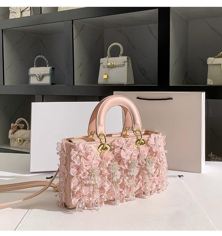 Yangqi Fairy Tassel Flower Bag Spring New Style One Shoulder Crossbody Versatile Yangqi White Women's Bag Daifei Bag