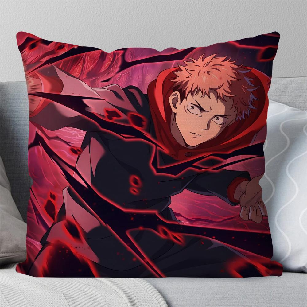 Itadori Yuji Animation Jujutsu Kaisen Pillow Case Square Pillow Bedroom Sofa Leisure ComfortCarLiving Room Home Decoration 40X40
