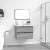 2 Piece Bathroom Furniture Set Grey Sonoma Particleboard
