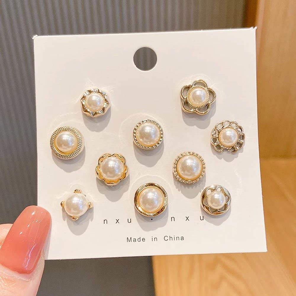 10 stuks Kraagnaald Gesp Vaste Pin Trendy Sieraden Cadeau Voor Vrouwen Broche Mode Geen Gaten Magnetische Gespen Voor Hemden