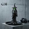 Halloween Atmosphere Ornament Witch Statue, LED Light Up Gothic Resin Figurine, Birthday Gift for Her Dark Fantasy Mysterious Sculpture Desktop