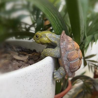 Cute Turtle Hanging Ornament Decorative Cartoon Small Turtle Pot Hanging Handmade Simulated Turtle Figurine Home Decor