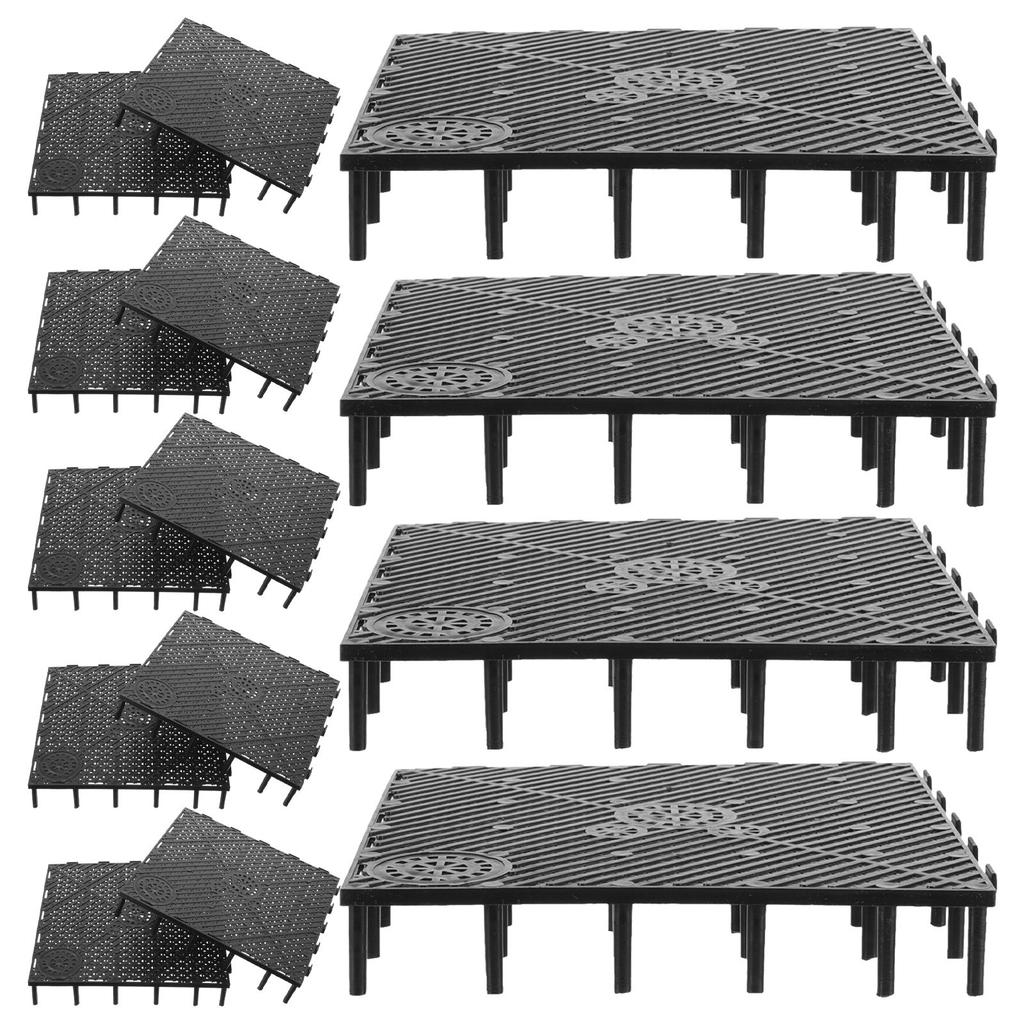 20Pcs Aquarium Bottom Filter Plate PVC Tough Submerged Design Easy Snap-in Installation Splicing Fish Tank Grid for Large Dragon