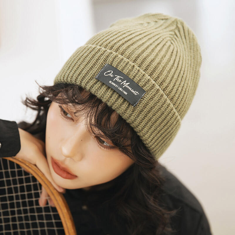 On the Moment Lettering Beanie C1 Khaki C1 Khaki