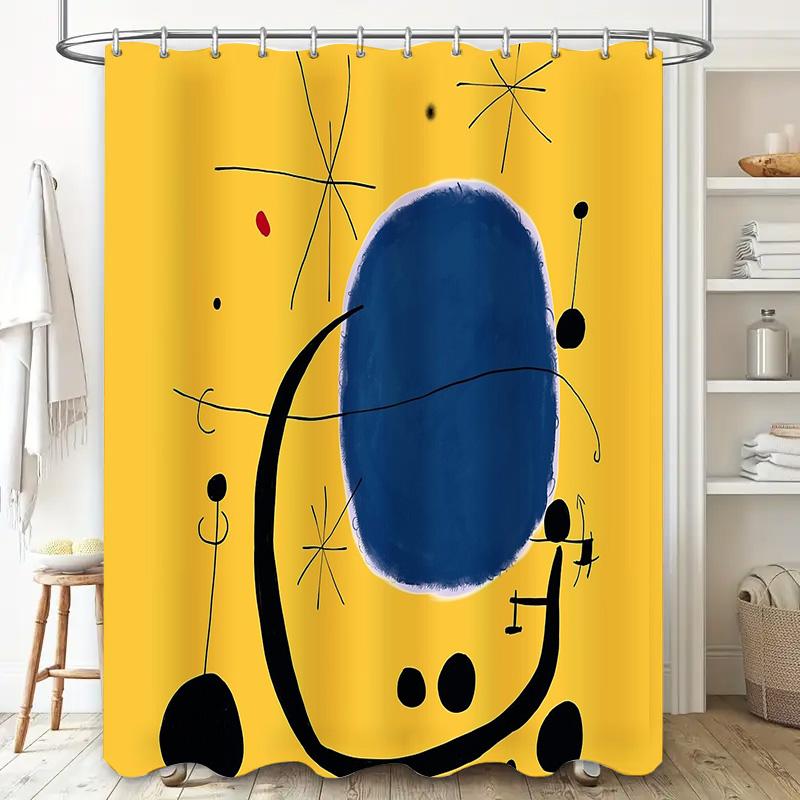 Abstract Art Shower Curtain Modern Minimalist Decor Bathroom Fabric Liner Waterproof Vintage Geometric Pattern Backdrop