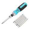 DURATECH Interchangeable Screwdriver Set with Ball and Ratchet Bits for Furniture and Automotive Repair 12-in-1 Quick-Release Grip, Phillips,