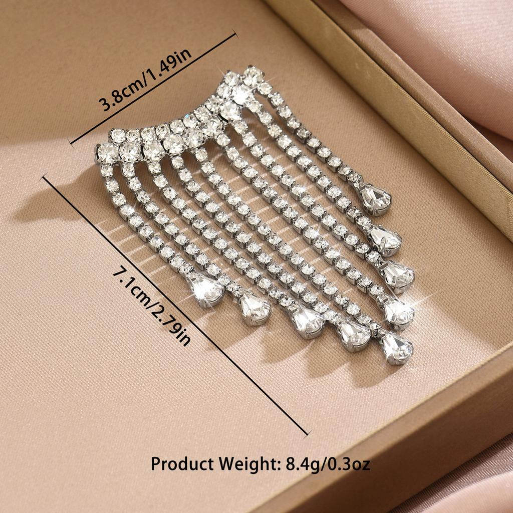 Full diamond personalized trendy design with irregular tassel and super sparkling brooch for wearing