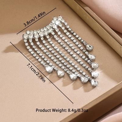 Full Diamond Personalized Trendy Design with Irregular Tassel and Super Sparkling Brooch for Wearing