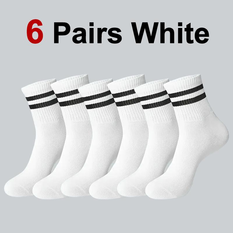 6/10/20 Pairs Men Women Striped Socks Fashion Color Soft Comfortable Sweat Absorbing Breathable Lovers Sports Style Casual Socks